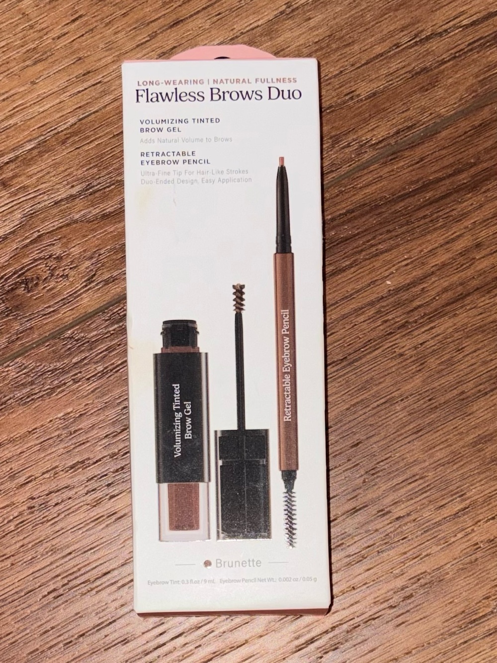 Flawless Brows Duo Brow Gel and Retractable Eyebrow Pencil - Brunette - NEW